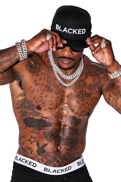 Blacked Snap Back Hats Blacked